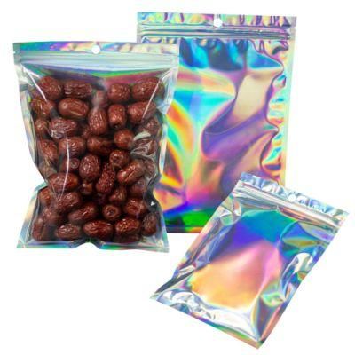 Custom Print Mini Transparent Holographic Resealable Smell Proof Food Small Ziplock Plastic Packaging Mylar Hologram Bags