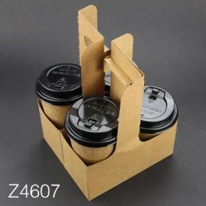Z4607 Thick Strong Kraft Cup Carrier Design Takeaway Paper Coffee Cup Holder