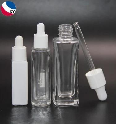 10ml 15ml 30ml Empty Cosmetic Square Glass Dropper Essential Oil Bottle