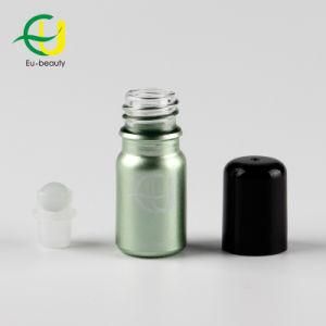 5ml Green Color Coating Essential Oil Bottle with Plastic Roll on Cap