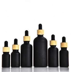 Factory Wholesale Matte Black Amber Clear Glass Essential Oil Bottle 5ml 10ml 15ml 20ml 30ml Dropper Glass Bottle with Cap