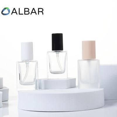 Clear or Frosted Square Rectangle Liquid Foundation Glass Packing Bottles for Cosmetics