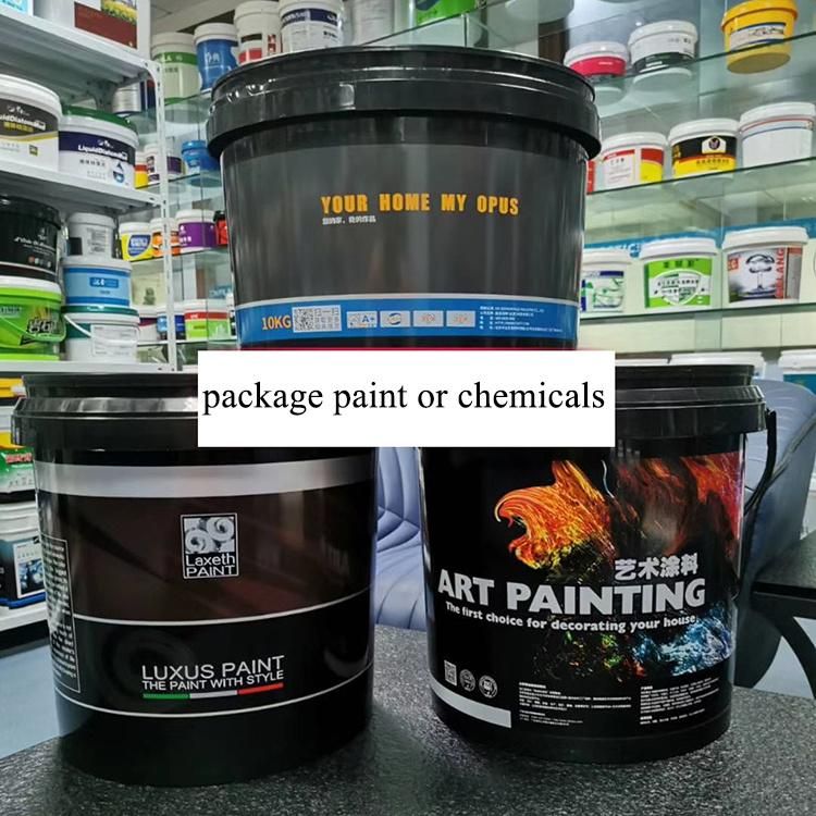 Hot Sale Round Plastic Bucket with Handle Cover for Fertilizer Pesticide Wall Fixing Agent etc