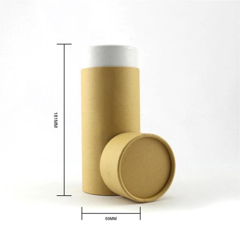 High Quality 181*69mm Pack Tea Fsc Brown Kraft Paper Tube Gift Box