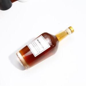 Custom Hot Sale Cork Top Round Shape Design Classic Empty Recycled 500 Ml 750 Ml 1000 Ml Glass Spirit Liquor Bottle