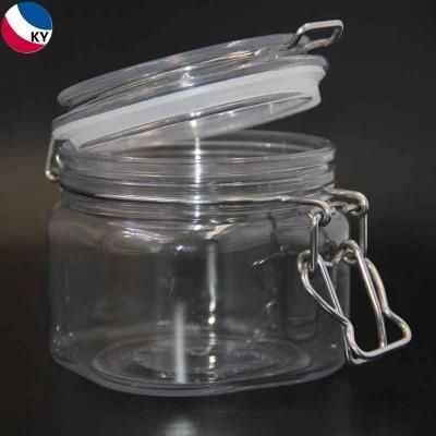 250ml Body Scrub Plastic Container Jars with Spoon for Cosmetic Clear