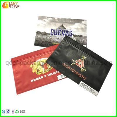 Plastic Bag Smell Proof Mylar Packaging Bag for Cigar, Tobacco with Zipper