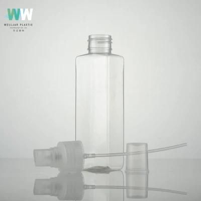 100ml Plastic Pet Square Bottle with Fine Mist Sprayer