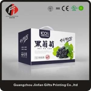 Fruit Vegetable Gift Packaging Cardboard Box with Color Printing Fruit Corrugated Carton with Textile Rope Handle