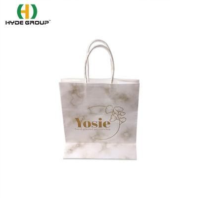 Wholesale Fashion Luxury Marble Printing Apparel Packaging Shopping Paper Gift Bags