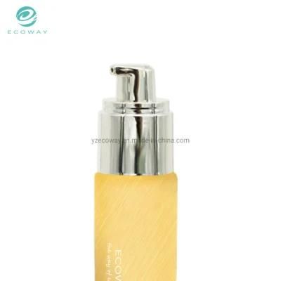 PE 50ml Airless Pump Tube Cleanser Tube Soft Round Yellow Cosmetic Tube