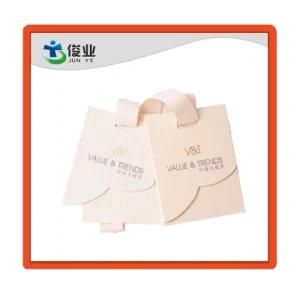 Luxury Ribbon Debossed Kraft Cardboard Hand Tag/Customized Printing Tag