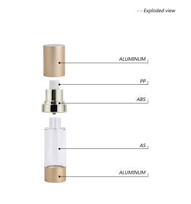 15ml 30ml 50ml Cylinder Plastic Cosmetic Airless Pump Bottle