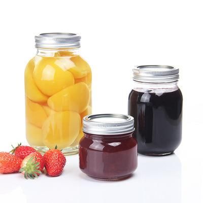 Custom Hot Sale Clear Glass Storage Jar with Plastic Cover for Food