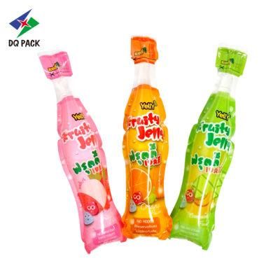 Dq Pack Hot Seal Plastic Packaging Bag Injection Orange Juice Pouch Beverage Bag Bottle Shape Juice Pouch