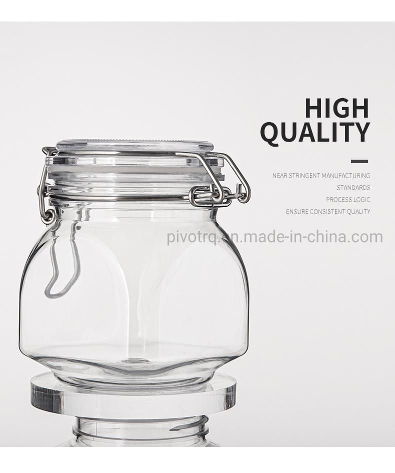 500g 18oz Square Plastic Honey Bottle for Packing Honey Royal Honey Jams