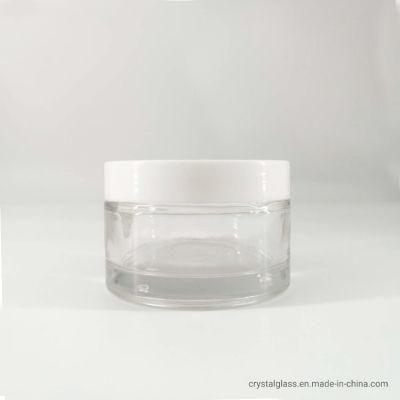 Empty 200g Transparent Glass Jar Cosmetic Packaging for Cosmetic