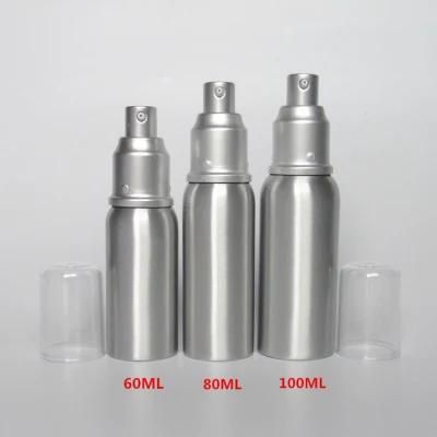 High Quality 50ml Silver Aluminum Shampoo Bottle, Aluminum Pump Bottle for Cosmetic Packaging