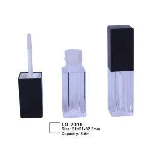 5.5ml Empty Square Plastic Lipgloss Container Cosmetic Packaging Lip Bottle with Brush Applicator