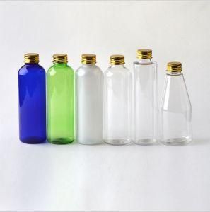 200ml Pet Plastic Round Shoulder Cosmetic Shampoo Lotion Packing Bottle with Aluminum Screw Cap