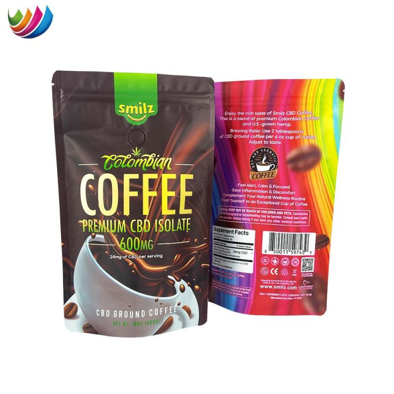 Wholesale Plastic Stand up Pouch Coffee Packaging Bag with Valve