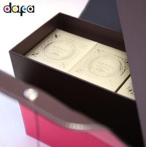 Customized Pink Cortex Double Layer Mooncake Packaging Box Df868