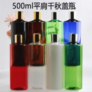 500ml Pet Plastic Colorful Gold and Silver Press Cap Shampoo Bottle