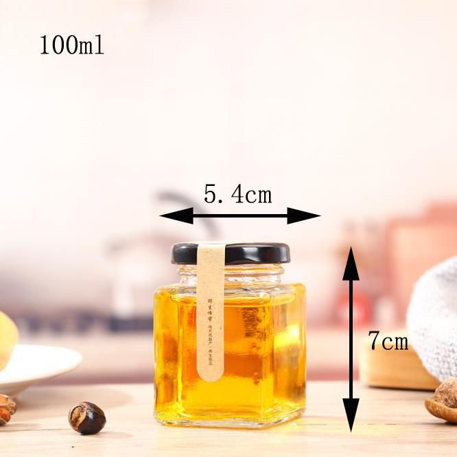 Unique Different Sizes Square Glass 200ml Honey Jars