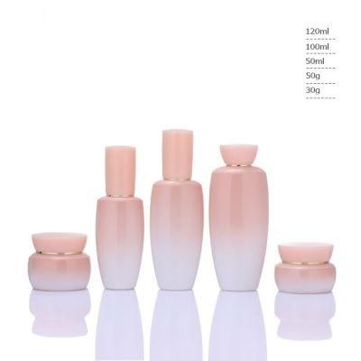 Ll34 Glass Empty Makeup Cream Packaging White Cosmetic Square Bottle and Jar Have Stock