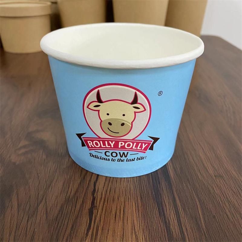 Customization Design Printed Bespoke Yogurt Paper Cups with Paper Lids