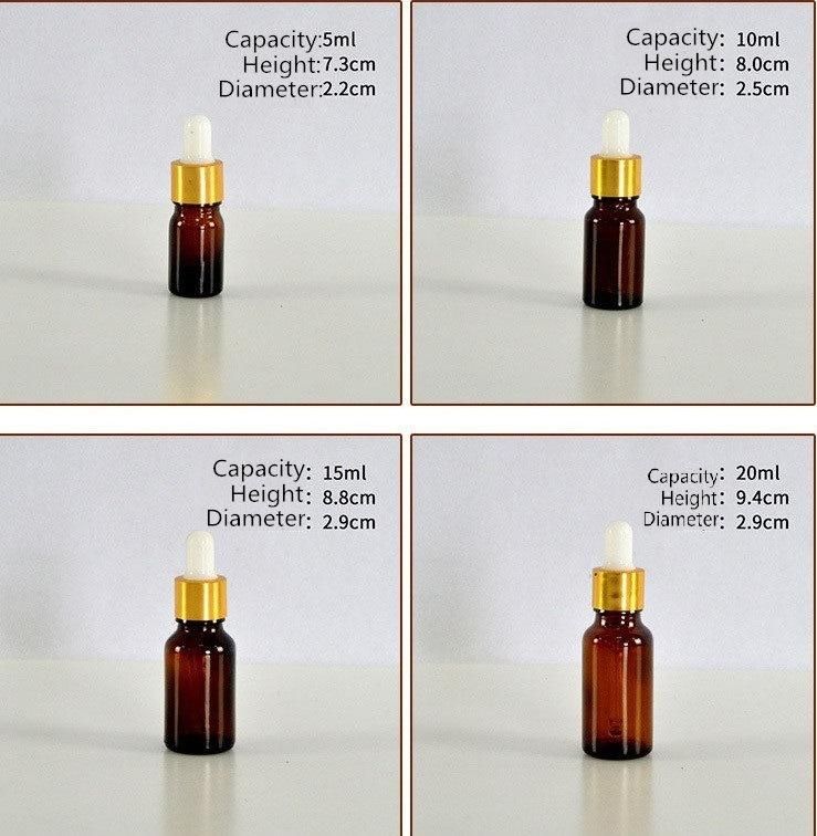 5ml-100ml Amber Essential Oil Glass Bottles