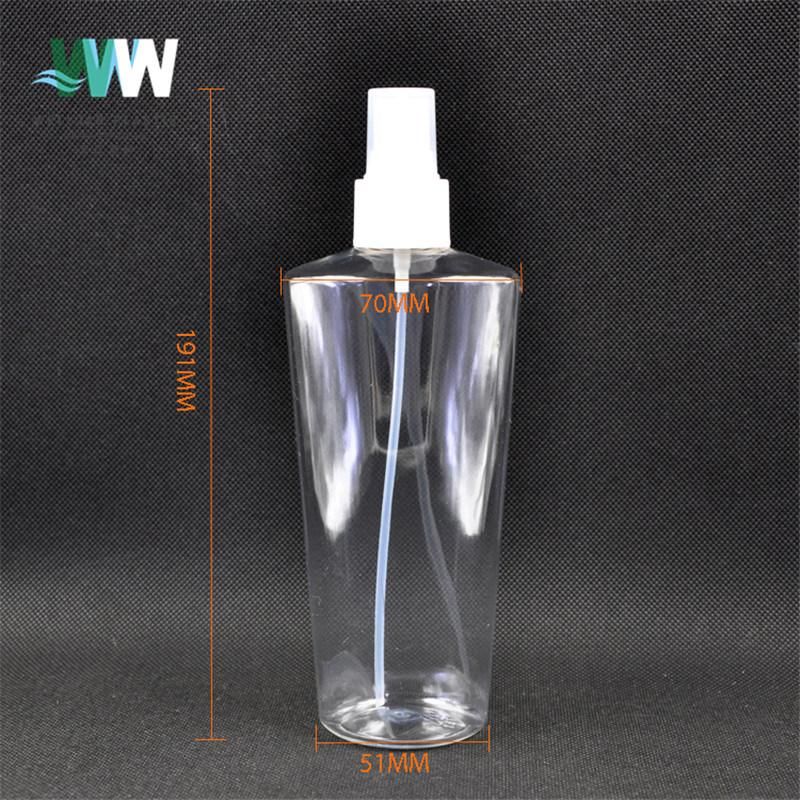 260ml Plastic Trapezoid Shaped Bottle with Fine Mist Sprayer
