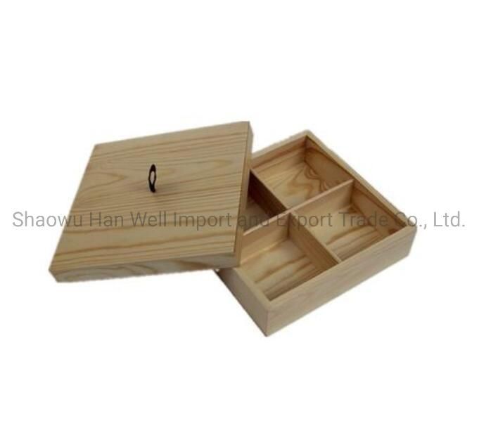 Natural Wood Rustic Box Container of Creamers Drink Pods Packets
