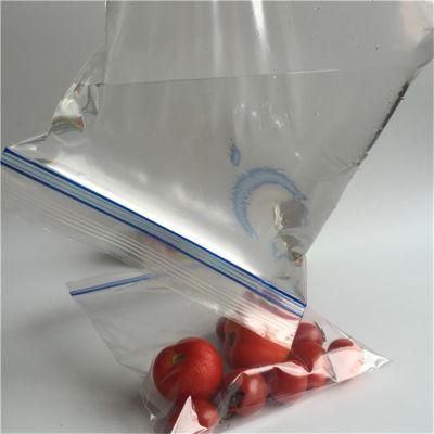 Eco Friendly Clear Poly LDPE PE Transparent Zipper Double Zipper Food Storage Bag