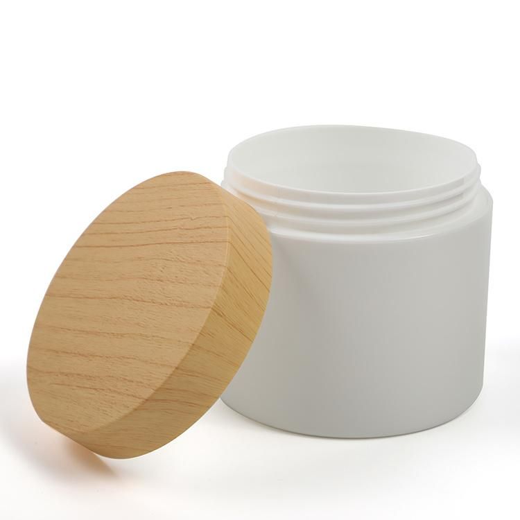 Natural Bamboo Lid 10 20 30 50 100 150 200 300ml Plastic Cosmetic Packaging Cream Jar