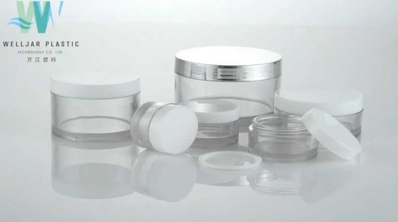 Hot Stamping Plastic Round Jar with PP Lid