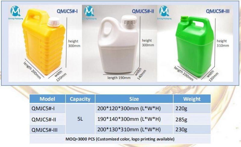 China Factory Price High-Quality 4L Large Capacity PE Plastic Oil Bottle