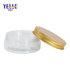 50ml Flat Dome Cream Jar Plastic Pet Pot with Golden Metal Lid