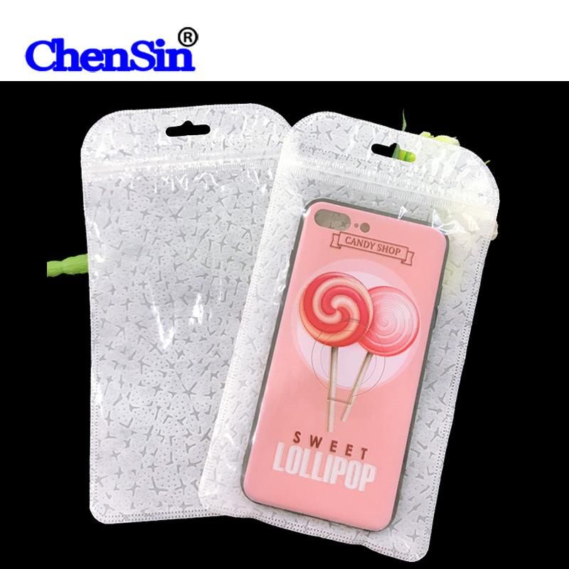 Phone Case Packaging Bag White Pearl Plastic Zipper Bag