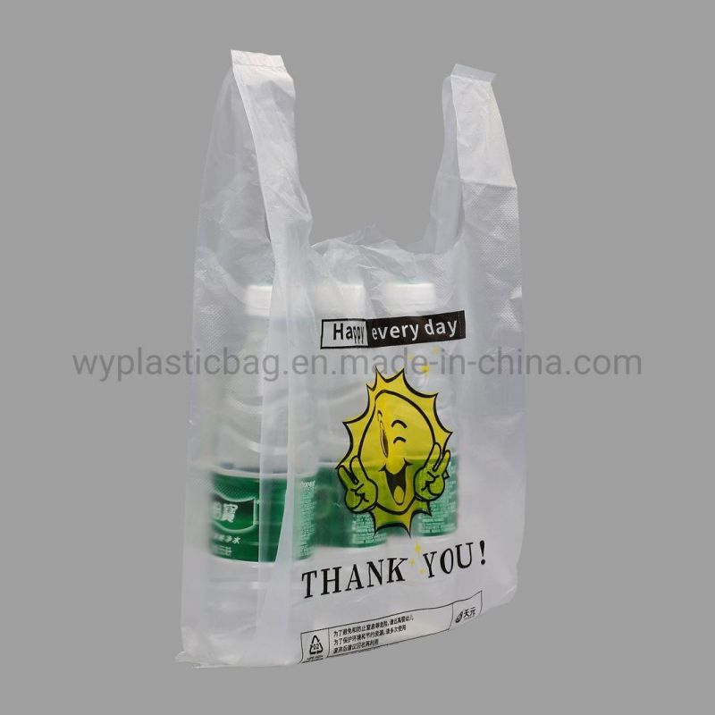 White High Density Vest Style Carrier Bag, Cheap and Cheerful White HD Carrier Bag, Transparent Perforated Plastic Return Bags for Plastic Packaging with Handle