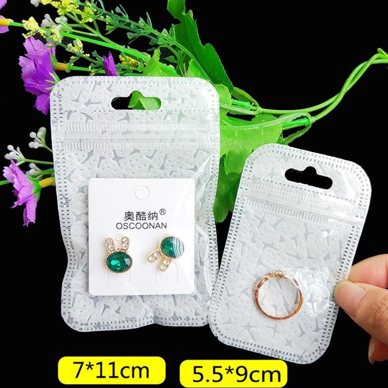 Earrings Zipper Pouch Ring Bag Card Storage Plastic Sealing Bag