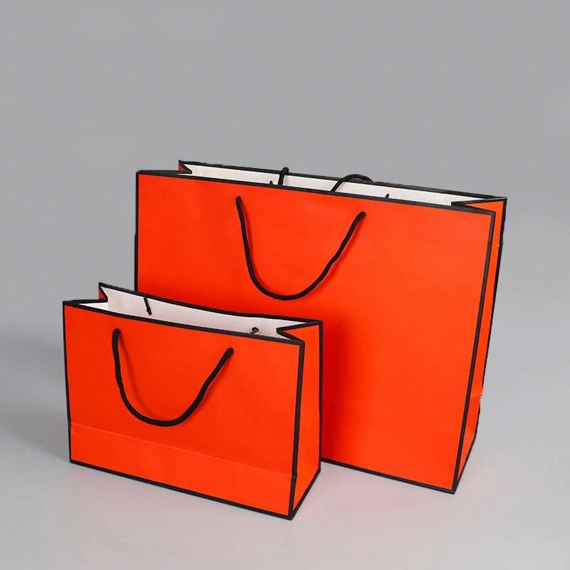 OEM Custom Logo Printed Eco Friendly Matt Finish Pink Paper Shopping Bag with Grosgrain Ribbon Handle