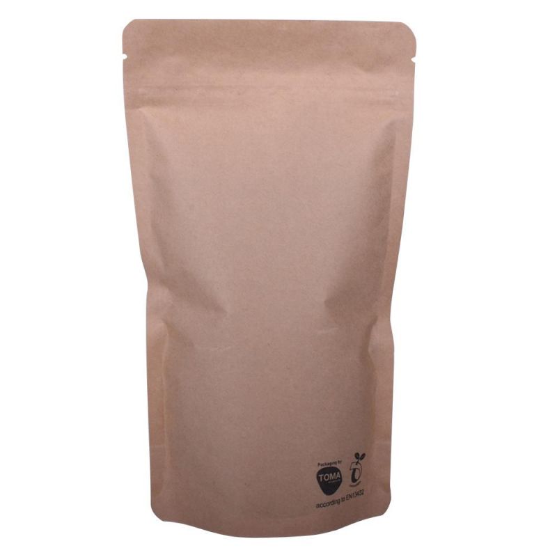 Eco Biodegradable Resealable Wholesale Kraft Paper Stand up Pouch Bags with Zipper