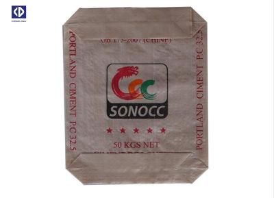China Polypropylene 50kg PP Woven Fabric Non-Woven Block Bottom Valve Bag with Logo for Chemicals/Cement/Fertilizer