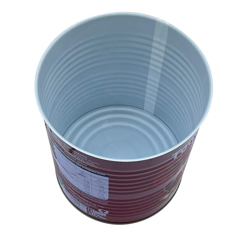 7100# Tin Can Manufacture Wholesale Food Grade Tomato Paste Metal Empty Tin Can with Easy Open Lid for Food Packaging Canned Food