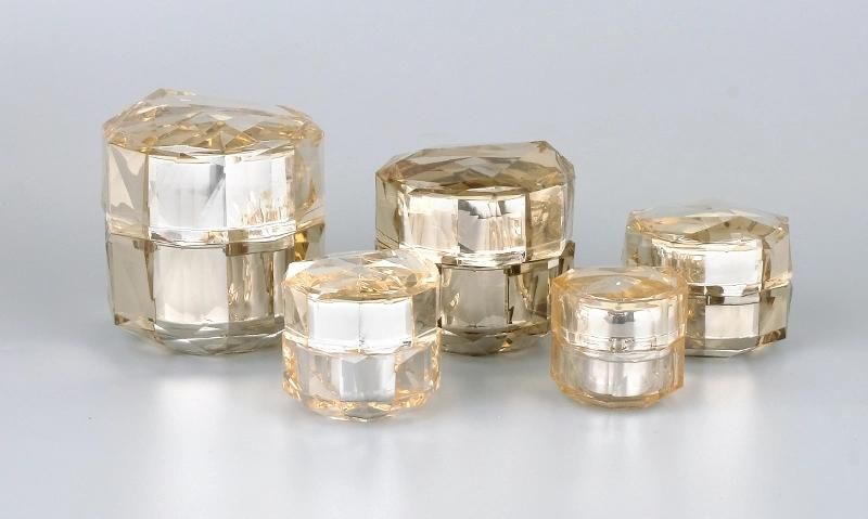 in Stock 1 Oz 2 Oz 4oz 5g 10g 12g 15g 30g 50g Diamond Clear Empty Cosmetic Plastic Makeup Jars with Lids