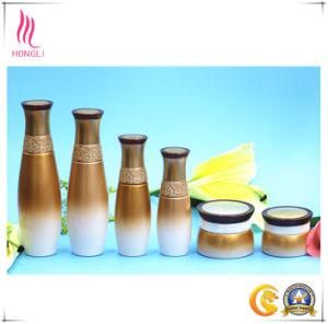 Wholesale Gold Pattern Shaped Lotion Glass Jar and Bottle