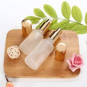 30ml 50ml 100ml Cosmetic Boston Round Spray Pump Container Glass Perfume Bottle with Silver Golden Spray Mist Caps