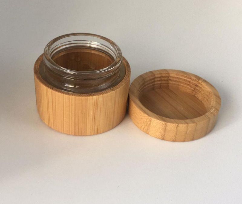 Cosmetic Container Bamboo Cream Jar for Travel Balms Oils Powders