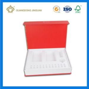 Book Design Paper Cosmetic Packaging Box with Plastic Tray